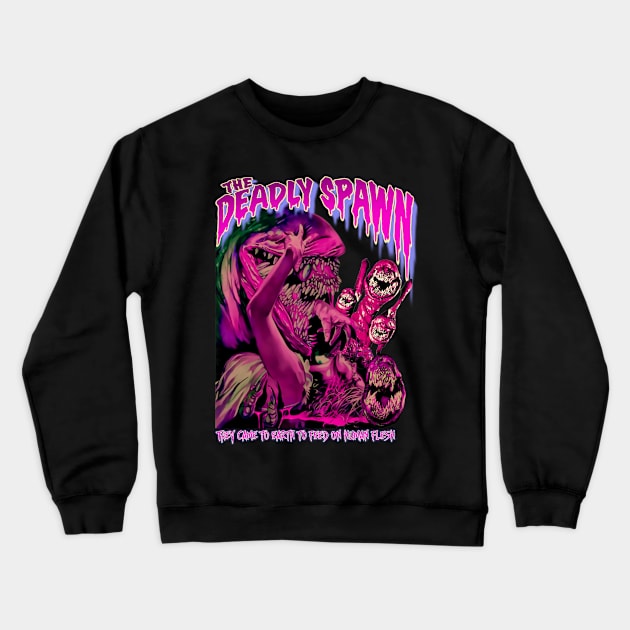 They Came To Earth To Feed On Human Flesh (version 3) Crewneck Sweatshirt by The Dark Vestiary